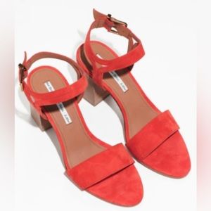 & Other Stories Suede Strappy Heeled Sandals